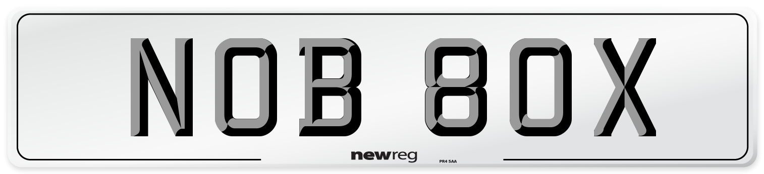 NOB 80X Number Plate from New Reg
